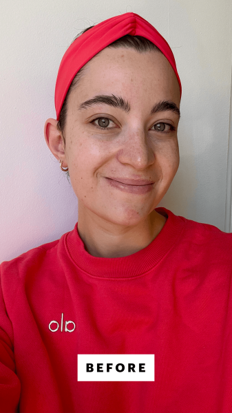 Felbin before applying the Thayers Hydrating Milky Toner